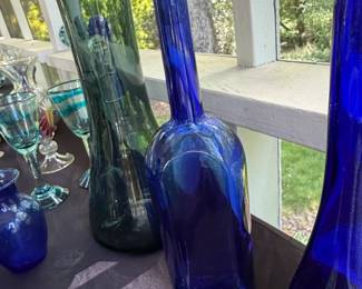 Cobalt Blue Blown Glass Vase third image