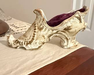 Victorian Style Ceramic Shoe Pin Cushion second image