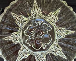 Anchor Hocking Early American Prescut EAPC Star of David Fruit Bowl and Compote Set