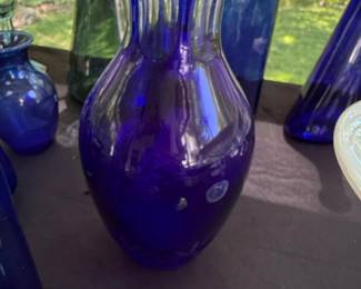 Cobalt Blue Art Glass Vase