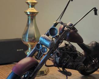 Scrap Metal Chopper Motorcycle Sculpture second image