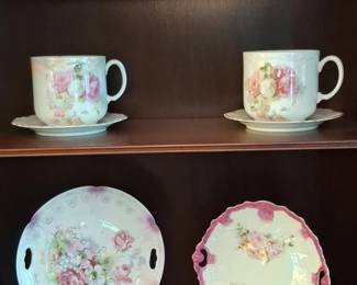 Vintage Pink Roses Porcelain Tea Set