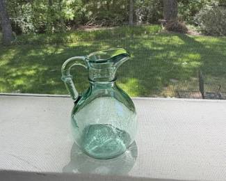 Recycled Glass Tilted Pitcher