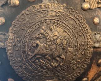 Antique Ottoman Islamic Flask or Canteen with St. George Motif second image