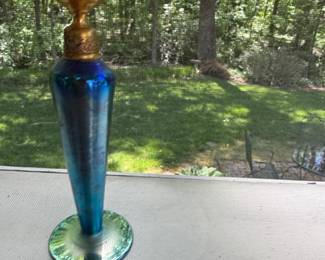 Art Glass Pedestal Vase Fenton Favrene