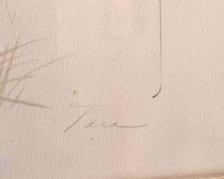 Framed Elephant and Calf Drawing by William Tara second image