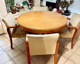 Game table and 4 chairs (see following photos for reversible table tops