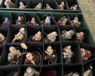 Thomas Kinkade Santa ornaments 