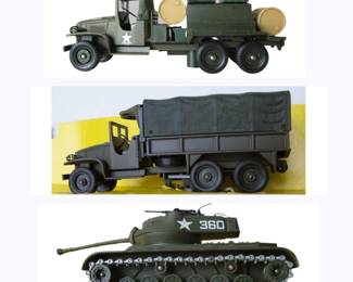 Lot of 3 Military Vehicle w/ Tank Patton GMC Tourelle & Compresseur