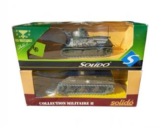 Solido Sherman M4A3 #6053 + SOMUA S35 #6074 Diecast Tanks 1:50