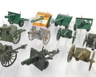 11 Vintage WWII Die-Cast Canons