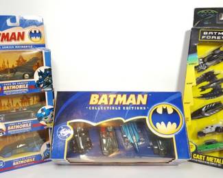 Boxed Batman Die-Cast Vehicle Lot Corgi Batmobiles + Batman Foreve