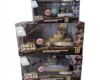 Three Forces of Valor Tanks and a Jeep