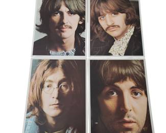 Vintage Set of 4 Beatles Head Shots From The White Album