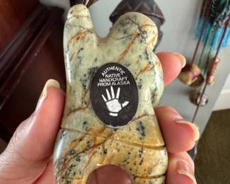 #94 - $100 - Yup'ik dancer soapstone & bone 2x4