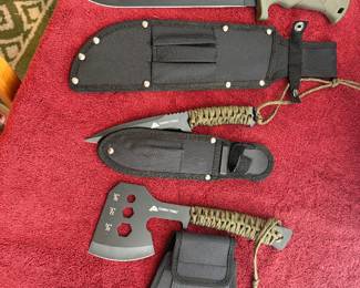 #85 - $80 - Set of 3 Ozark Trail knives with sheaths