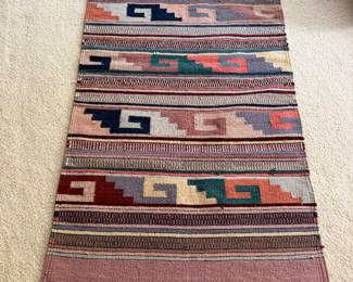 #67B - $70 - Cotton rug geometric pattern multi colors 