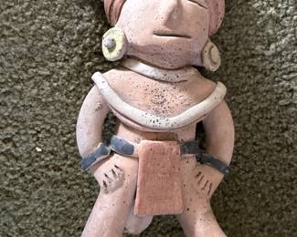 #103 - $60 - Mexican folk art terracotta Pre Columbian inspired Mayan / Aztec 5x9