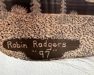 #30 - $350 - Baleen whale jaw signed & carved by Robin Rodgers 1997 - 4'L x 5'T