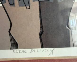 #27 - $140 - Native Alaskan Eskimo 20/600 signed Susan Pennevell - titled Rural delivery - 22x19