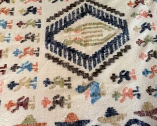 #71 - $120 - Vintage Alpaca Guatemala blanket little people 80"Lx52"W with small damage cant be fixed