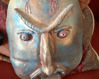 #35 - $ - American made clay mask by Brian Martindale tongue out 8x8