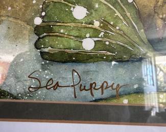 #28 - $100 - Sea puppy titled print 1995 by Karla Morreria 21x16