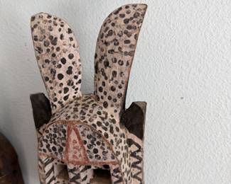 #14 - $50 - African mask 11x5 face with ears almost zebra