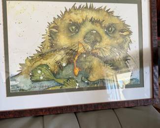 #28 - $100 - Sea puppy titled print 1995 by Karla Morreria 21x16