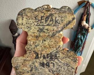 #93 - $100 - Vintage Alaskan soapstone - Sepak 1997  7x4