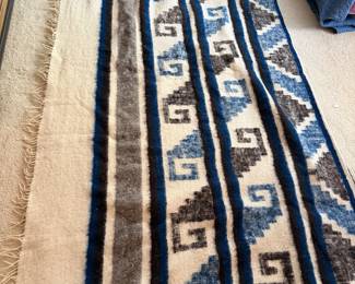 #72 - $90 - Vintage Alpaca Guatemala blanket 91"Lx46"W not counting fringes - very good condition