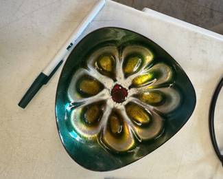 Laurana signed enamel copper bowl