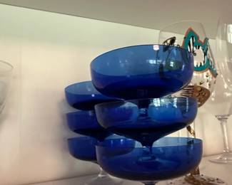 Cobalt Blue Coupe Glasses