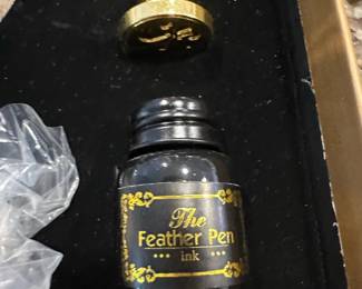 Feather Quill Pen and Wax Seal Set second image