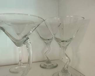 Set of Libbey ZStem Martini Glasses