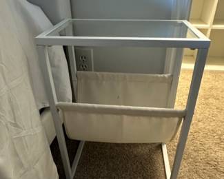 IKEA VITTSJ White Side Table with Glass Top