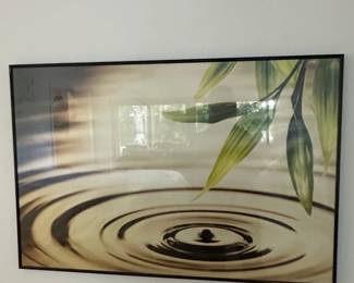 Zen Bamboo Water Droplet Framed Print