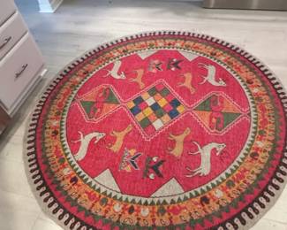 Unique Loom Sedona Cuyahoga Pink Round Rug