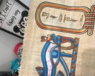Egyptian Hieroglyphic Papyrus Art