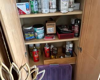 Assorted Cans of Spray Paint, Sealants, and Adhesives