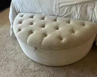 SemiCircular Upholstered Storage Ottoman Bench