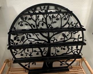 Sorbus Tree Silhouette Round Metal Wall Mounted Tier Nail Polish Rack