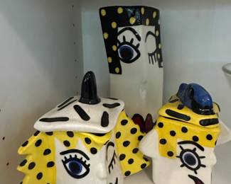 Jerilynn Babroff Studio Ceramic Character Jars