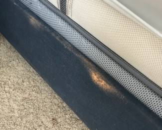 Dark Blue Upholstered Wingback Platform Bed with Mattress second image