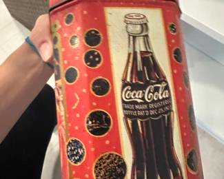 Vintage CocaCola Tin Box with Polka Dots third image