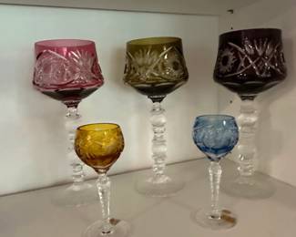 Nachtmann Traube Colored Cut Crystal Wine Glasses second image