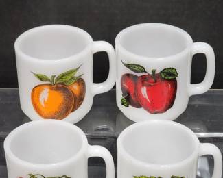 Mid century fruit mugs