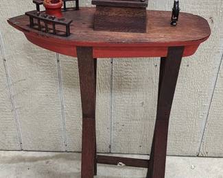 Folk Art Ship Smoke Stand
