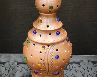 Tiki or Genie Terra Cotta Lamp