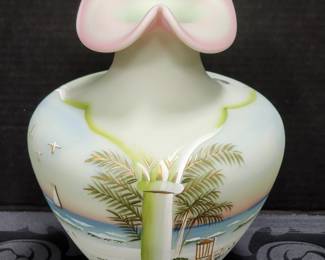 Large Fenton Burmese Glass Vase